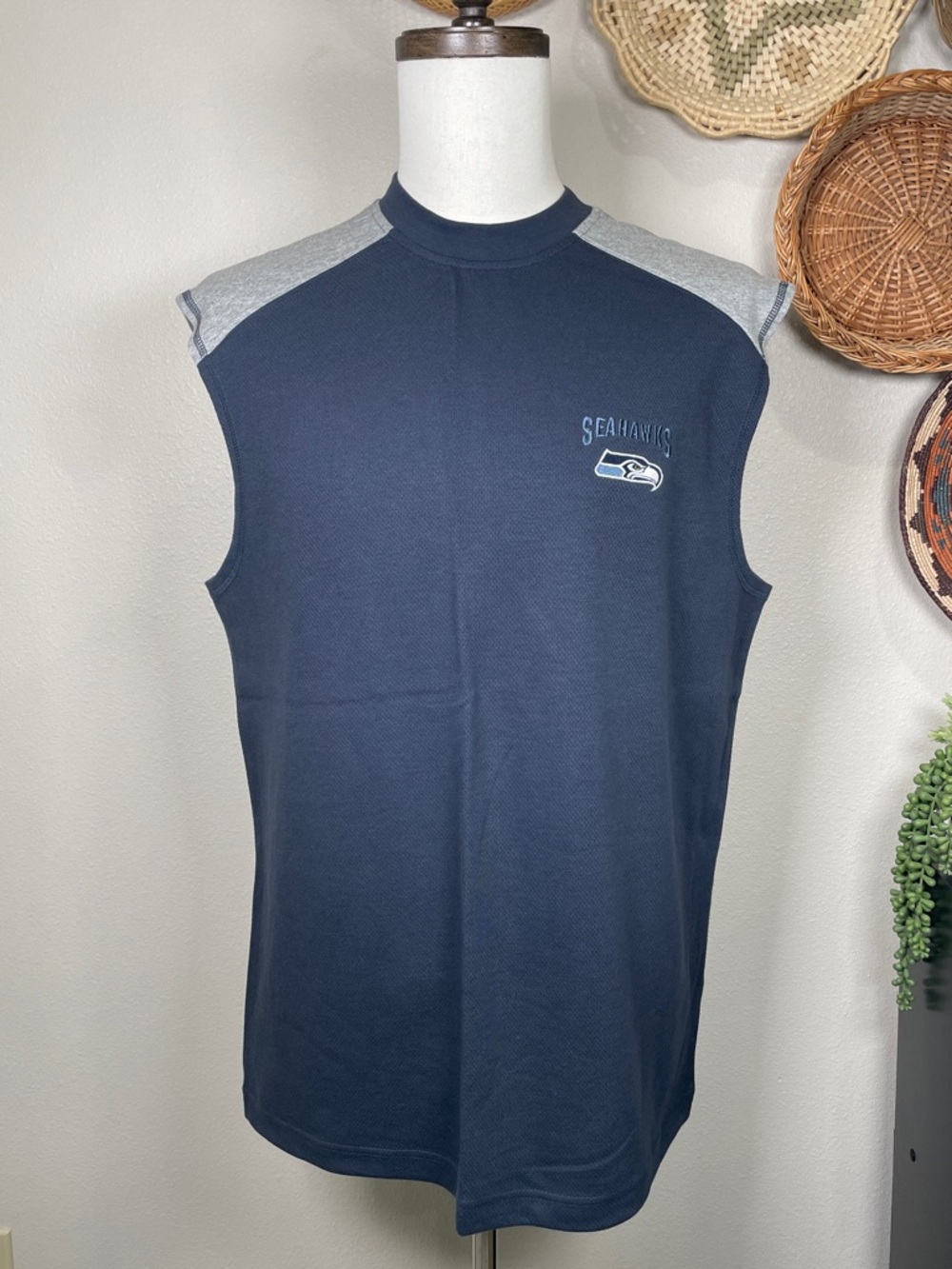NWT’s NFL Vintage Seattle Seahawks  Sleeveless Tank Blue Gray Men’s Size Large